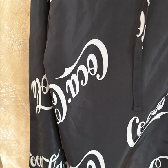 Coca Cola Black and White Women's Windbreaker Hoodie - Picture 2 of 4
